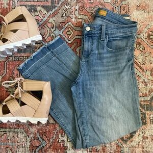 Pilcro Light Wash, Dip Dye Hem Ankle Jeans